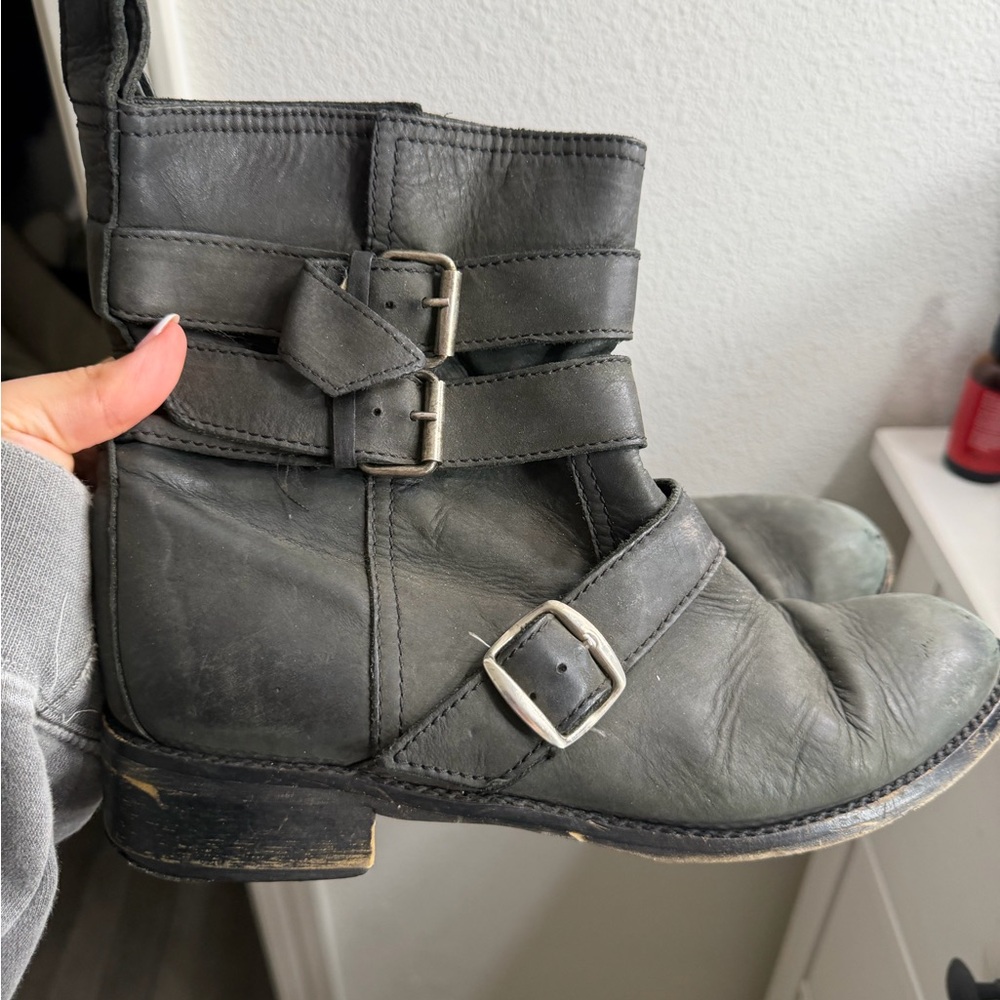 Madewell 1937 Black Leather Moto Boots